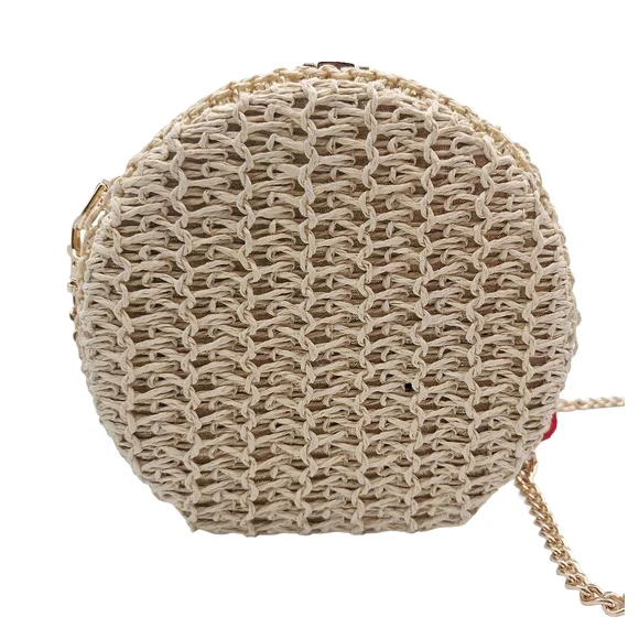 Haute Hippie Natural Raffia Round Crossbody Bag - Picture 5 of 13